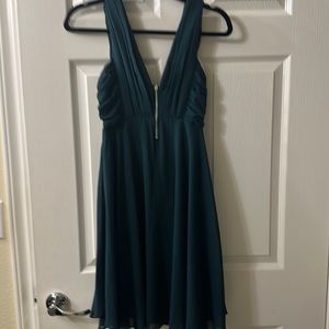 Emerald green chiffon dress